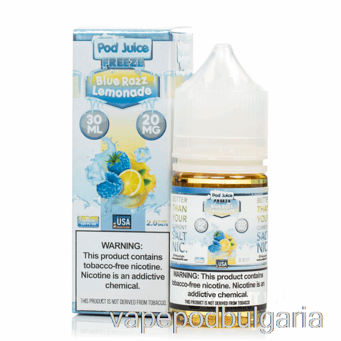 Vape 10000 Дръпки Freeze Blue Razz Lemonade - Pod Juice - 30ml 10mg